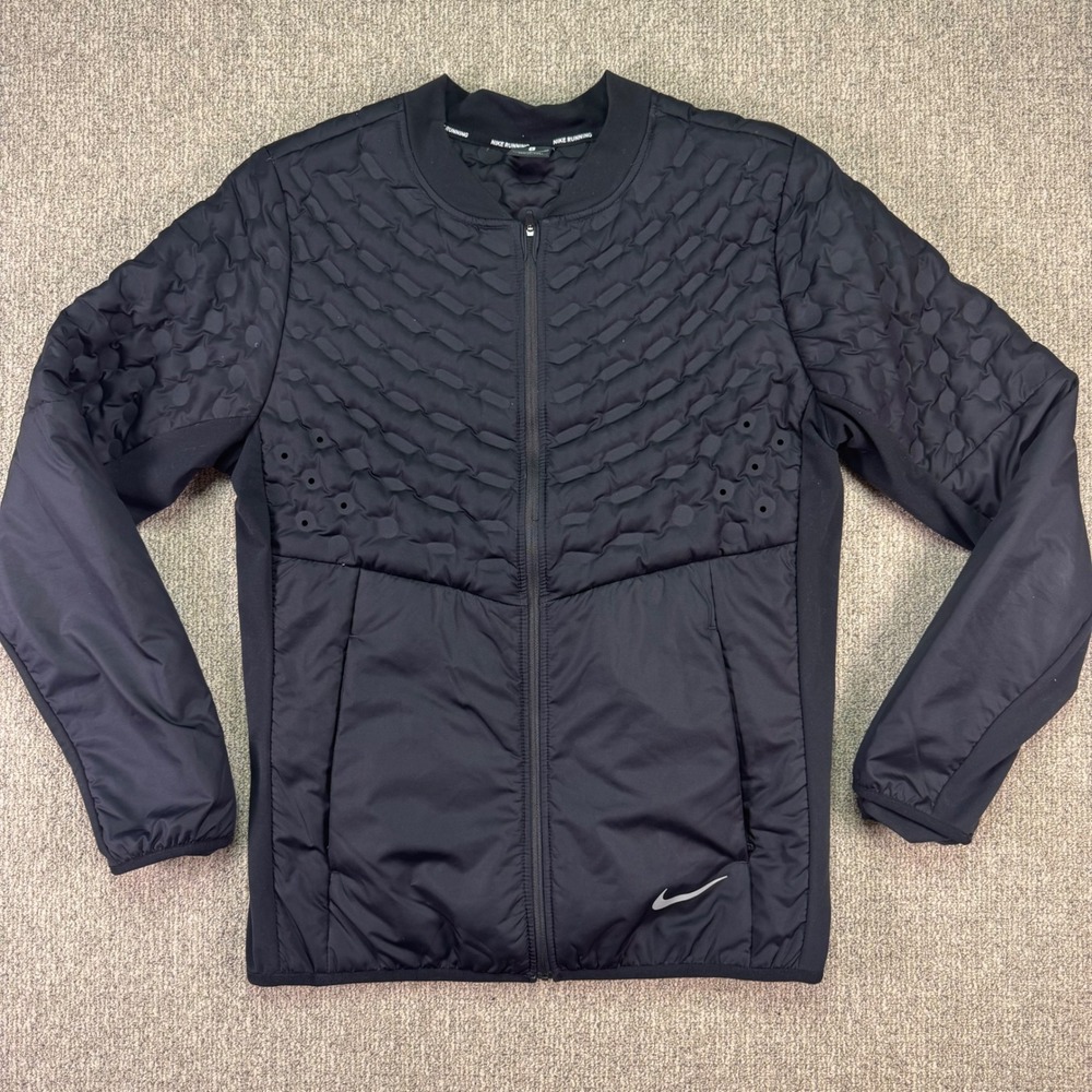 Nike AeroLoft 800 Fill Down Running Jacket Black Mens Small NWOT Reflective